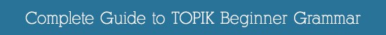 Complete Guide to TOPIK Beginner Grammar
