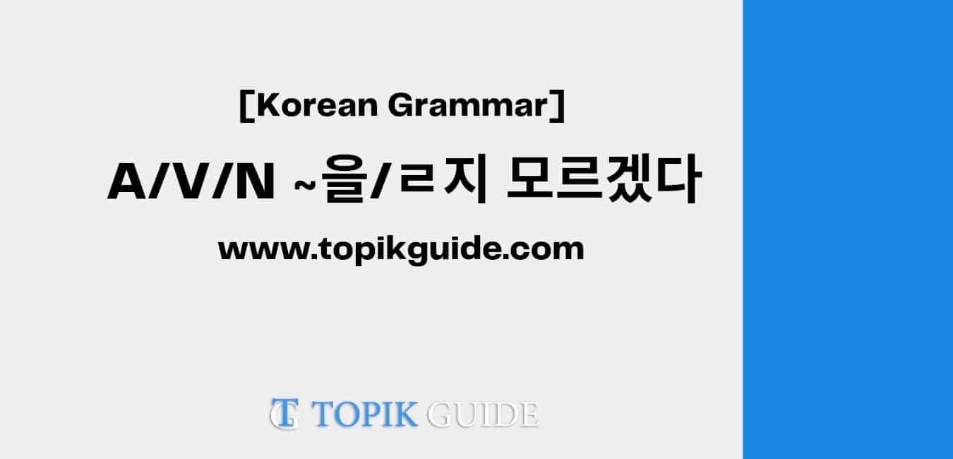 A/V/N ~을/ㄹ지 모르겠다 [ Korean Grammar ]