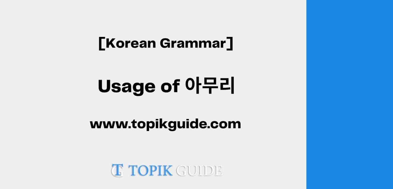 Usage of 아무리