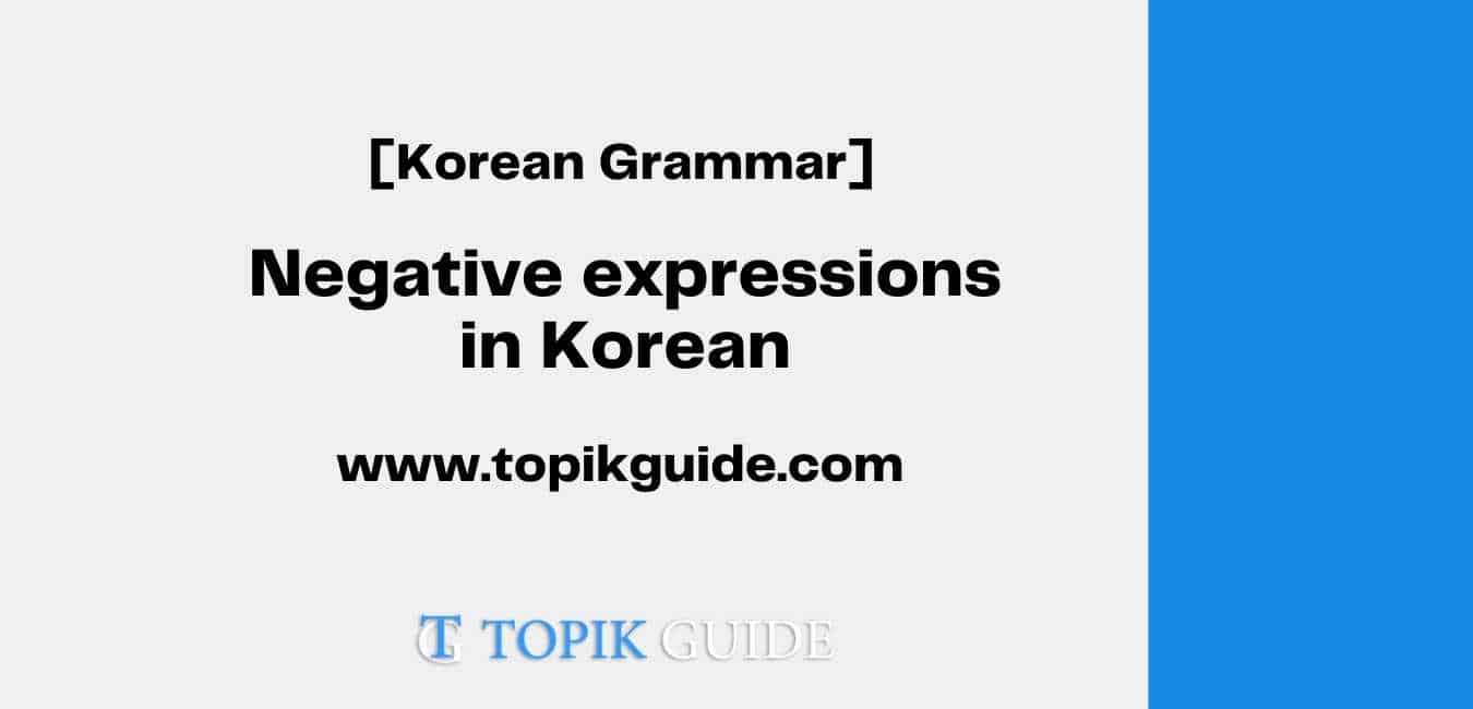 Negative expressions in Korean