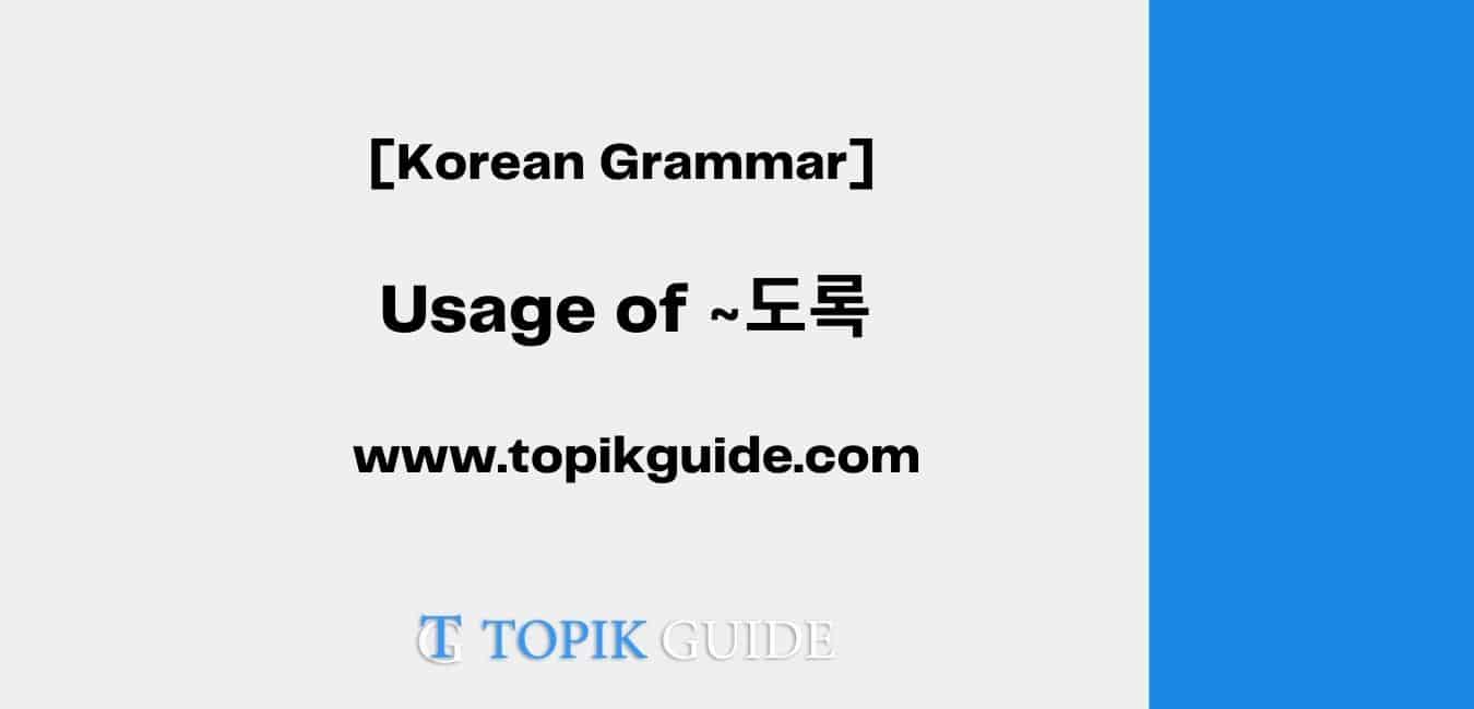 Usage of -도록